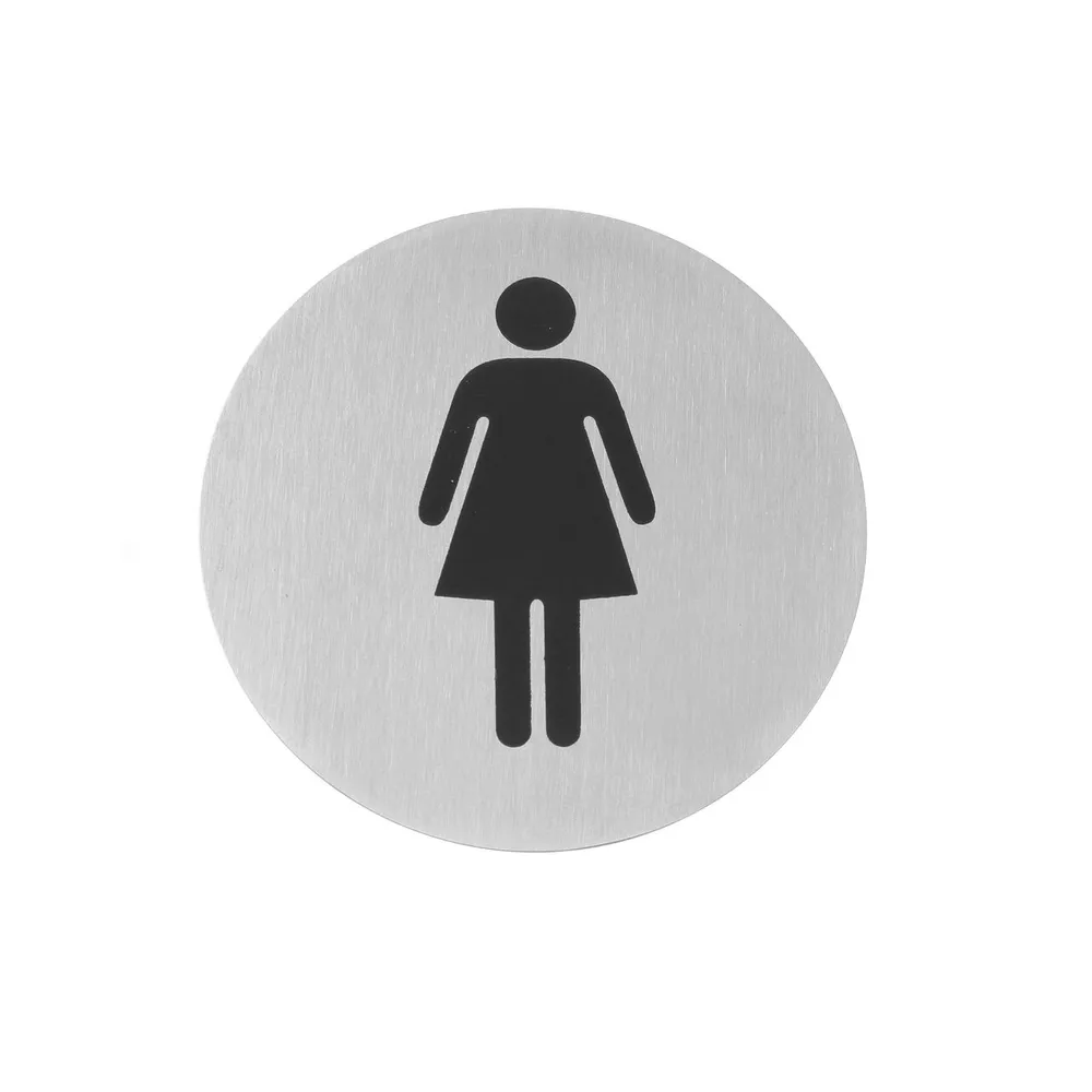 Articole de masa - Semn de usa din inox, 75 mm, pentru femei, autoadeziv