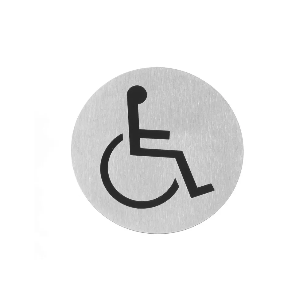 Articole de masa - Semn de usa inox, 75 mm, Persoane cu handicap, autoadeziv