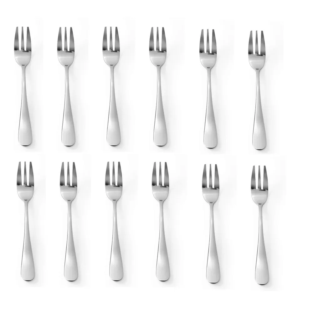 Autoservire - Set 12 furculite de tort din inox, 136 mm, finisaj oglinda