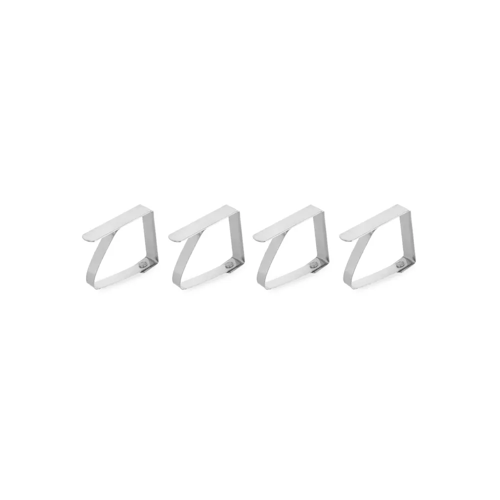 Autoservire - Set 4 cleme de prins fata de masa, din inox, 50x40 mm