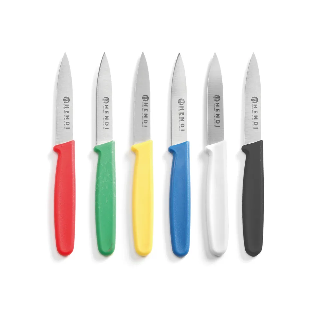 Cutite bucatarie - Set 6 cutite bucatarie, 7.5 cm, manere colorate HACCP