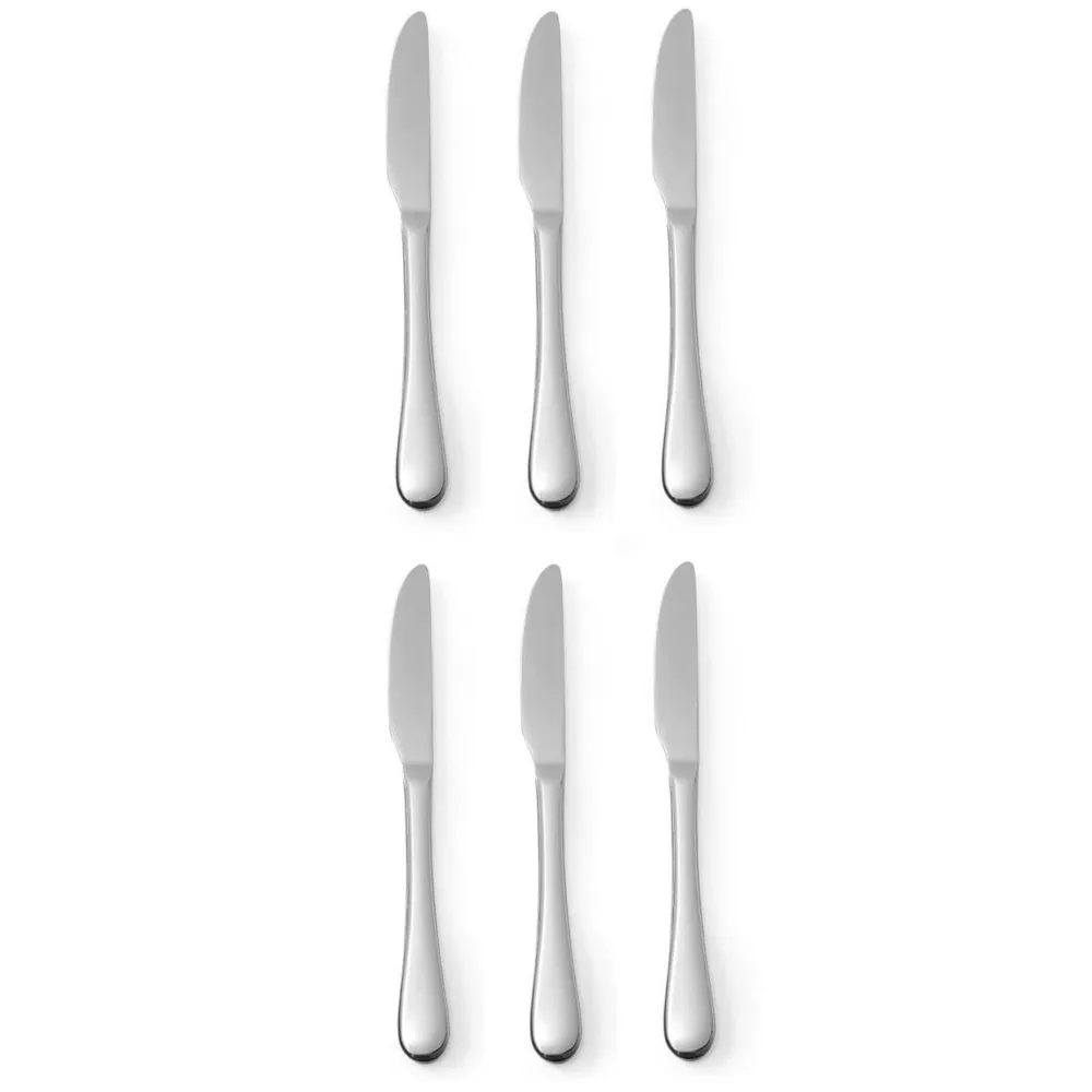 Bucatarie calda - Set 6 cutite de masa din inox, 225 mm, finisaj oglinda