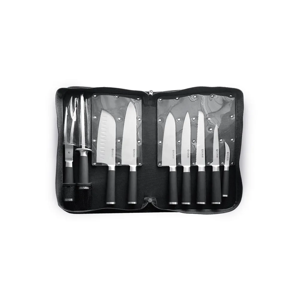 Bucatarie calda - Set cutite profesional 9 piese, cu geanta depozitare