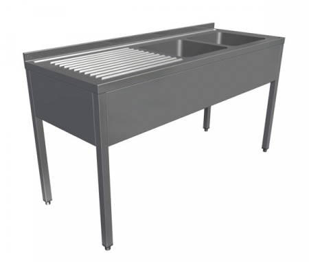 Spalatoare inox cu 2 cuve - Spalator cu picurator stanga si 2 cuve