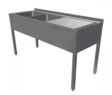 Spalatoare inox cu 2 cuve - Spalator cu picurator dreapta si 2 cuve