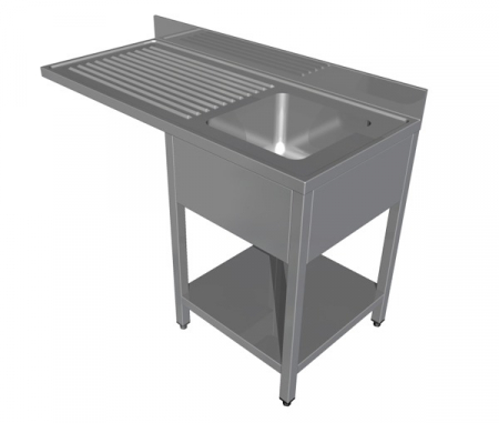 Spalatoare inox cu 1 cuva - Spalator cu spatiu pentru masina de spalat vase cu polita si picurator stanga, o cuva