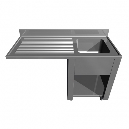 Spalatoare inox cu 1 cuva - Spalator cu spatiu pentru masina de spalat vase tip dulap deschis cu picurator stanga si o cuva