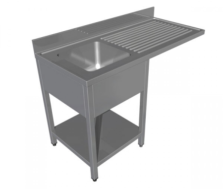 Spalatoare inox cu 1 cuva - Spalator cu spatiu pentru masina de spalat vase cu polita si picurator dreapta, o cuva