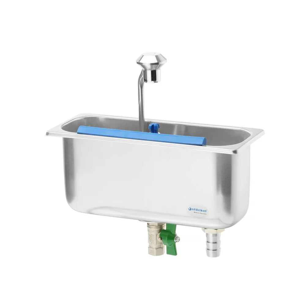 Accesorii gelaterie - Spalator cupe inghetata, inox, montaj pe perete, 27x11x11.5 cm