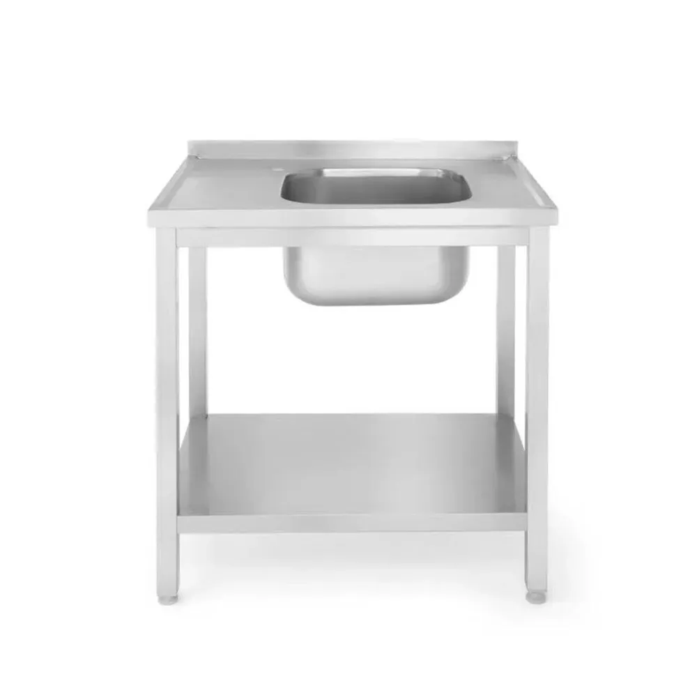 Spalatoare inox cu 1 cuva - Spalator cuva si polita Kitchen Line, inox, 80x60x85 cm