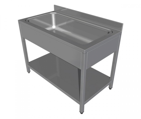 Spalatoare inox cu cuve mari - Spalator din inox cu polita si cuva mare