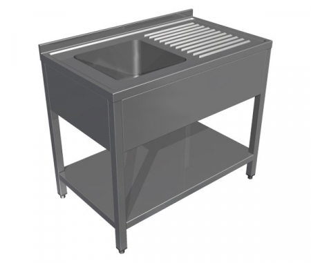 Spalatoare inox cu 1 cuva - Spalator din inox cu o cuva si polita, picurator pe dreapta