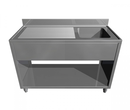 Spalatoare inox cu cuve mari - Spalator din inox tip dulap deschis cu picurator dreapta si cuva mare