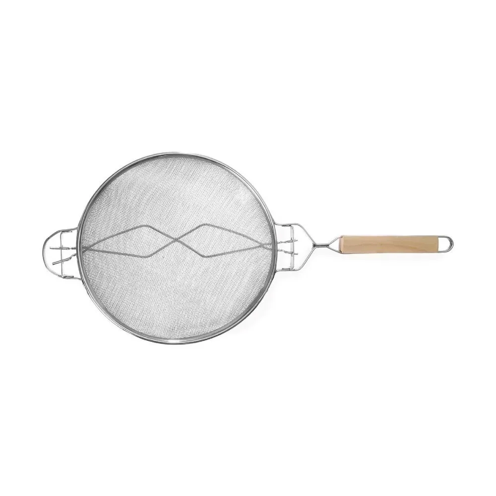 Accesorii - Strecuratoare cuib de pasare, inox, maner lemn, diam 260 mm
