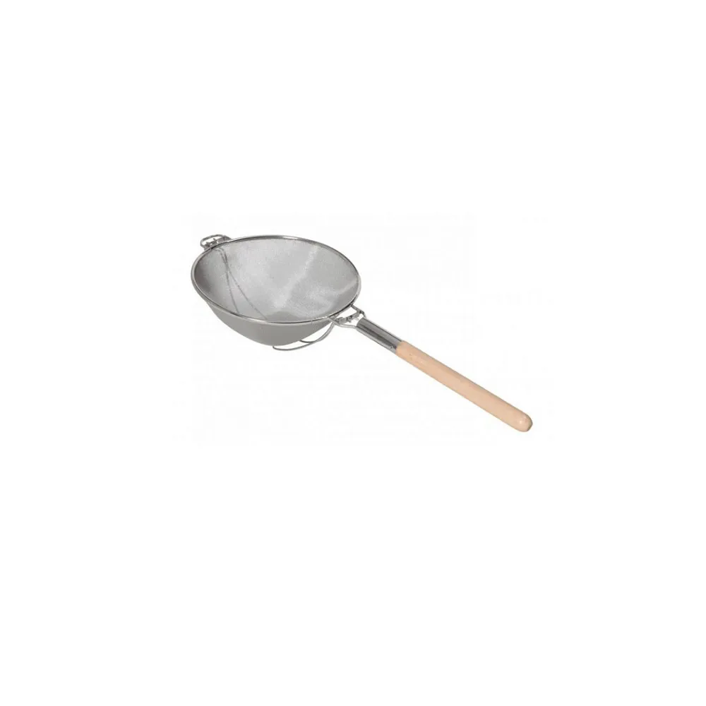 Accesorii - Strecuratoare cuib de pasare, inox, maner lemn, diam 360 mm