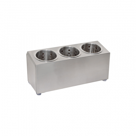 Tavi si cosuri autoservire - Suport de inox cu 3 coșuri pentru tacâmuri BBK-3