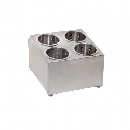 Tavi si cosuri autoservire - Suport de inox cu 4 coșuri pentru tacâmuri BBK-4a