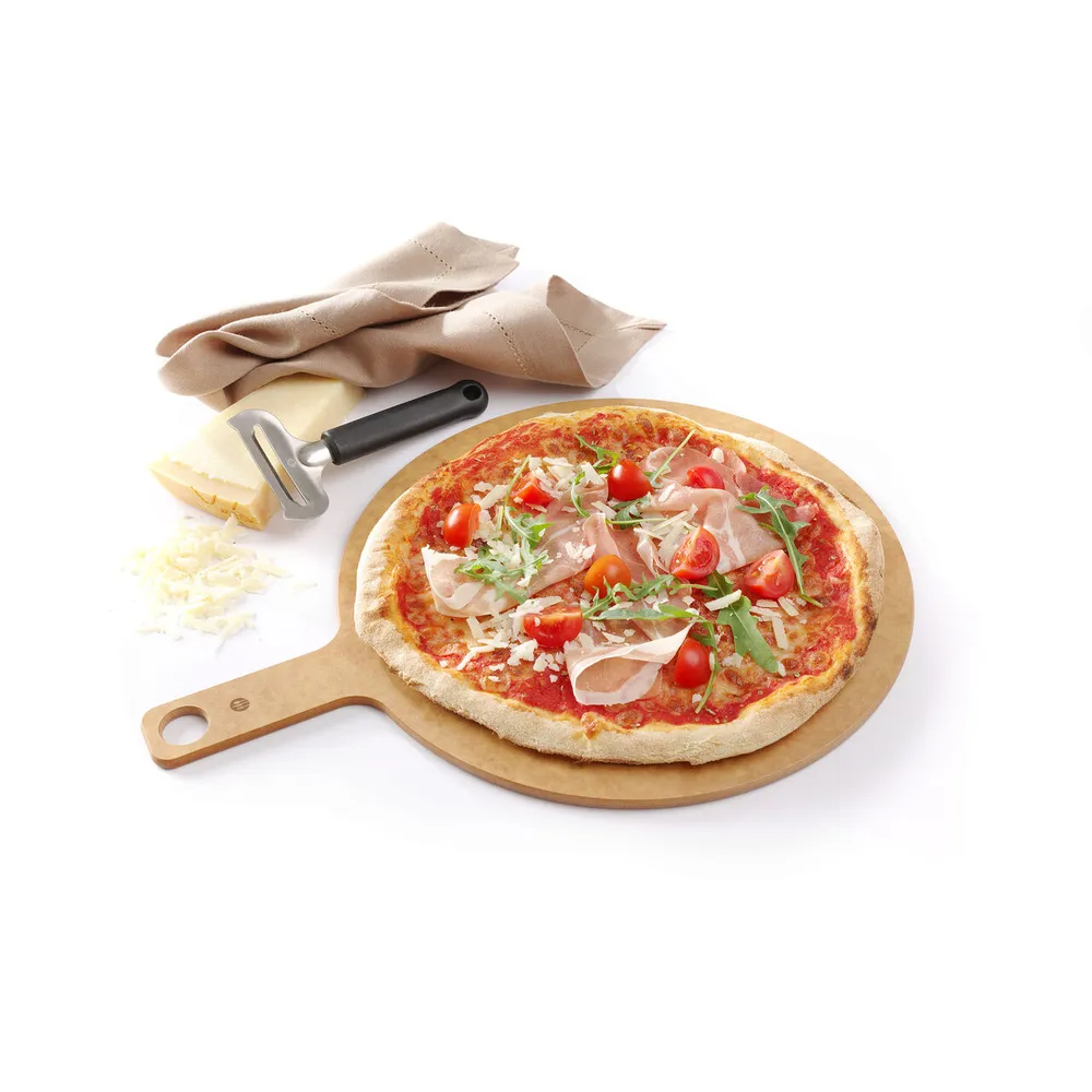 Suport pizza cu maner, 305 mm, lemn presat, rezistent [1]