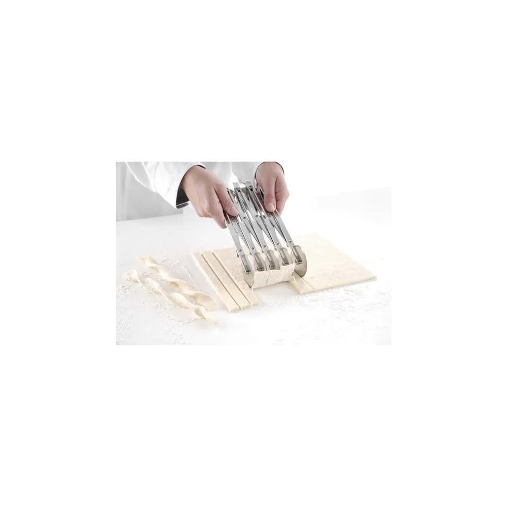 Taietor aluat profesional cu 7 role, inox, 222x80 mm [1]