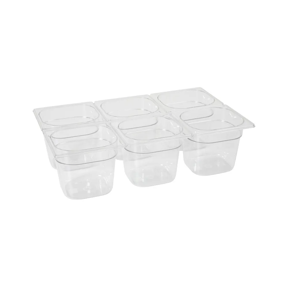 Cuve inox - Tava GN 1/6, 1.6L, 176x162x100mm, policarbonat transparent