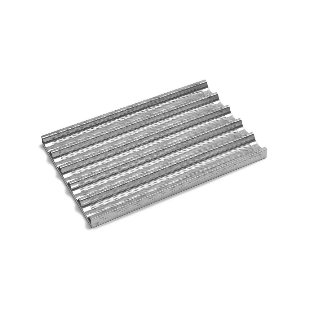 Accesorii fast food - Tava pentru paine franceza, inox, 600x400 mm, 5 baghete