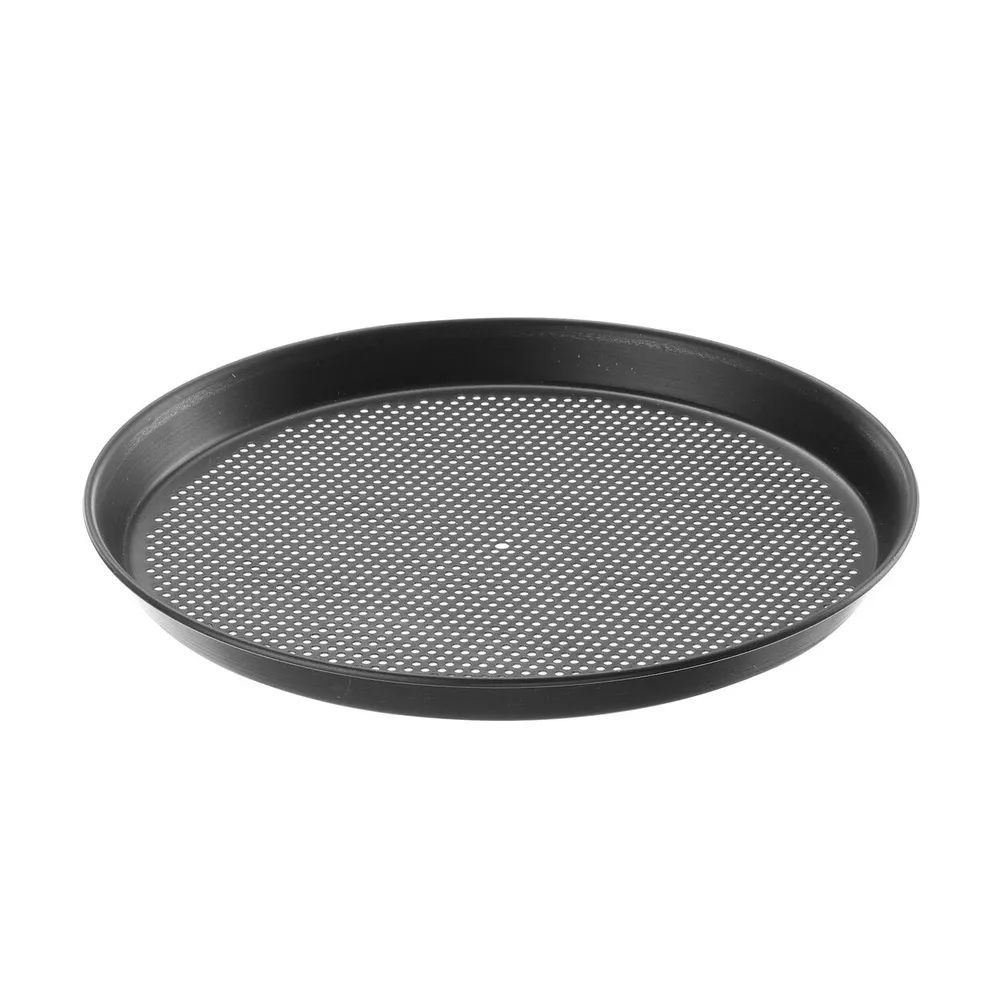 Accesorii pizza - Tava pizza perforata, 311x23 mm, otel carbon, profesionala