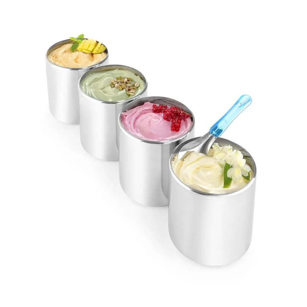 Accesorii gelaterie - Tava rotunda profesionala pentru inghetata, inox, 7L, ø200mm