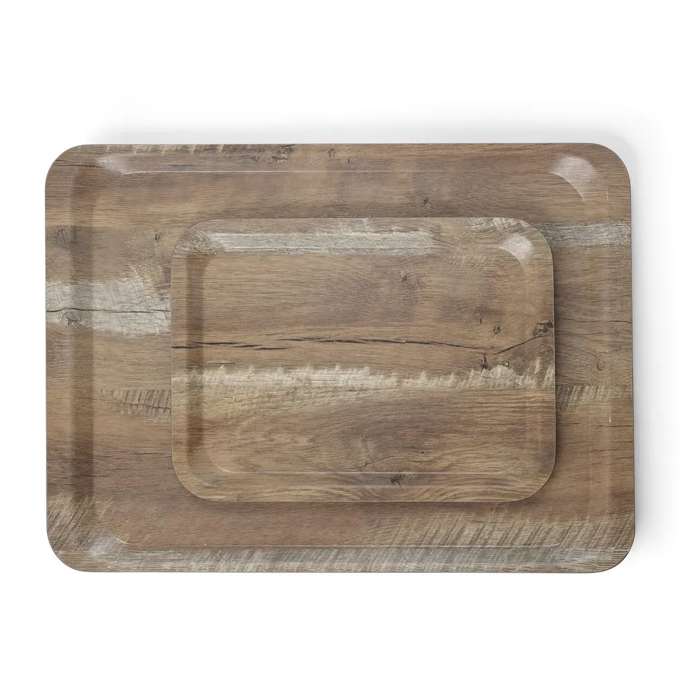 Accesorii fast food - Tava servire melaminata, 330x430 mm, cu aspect de lemn