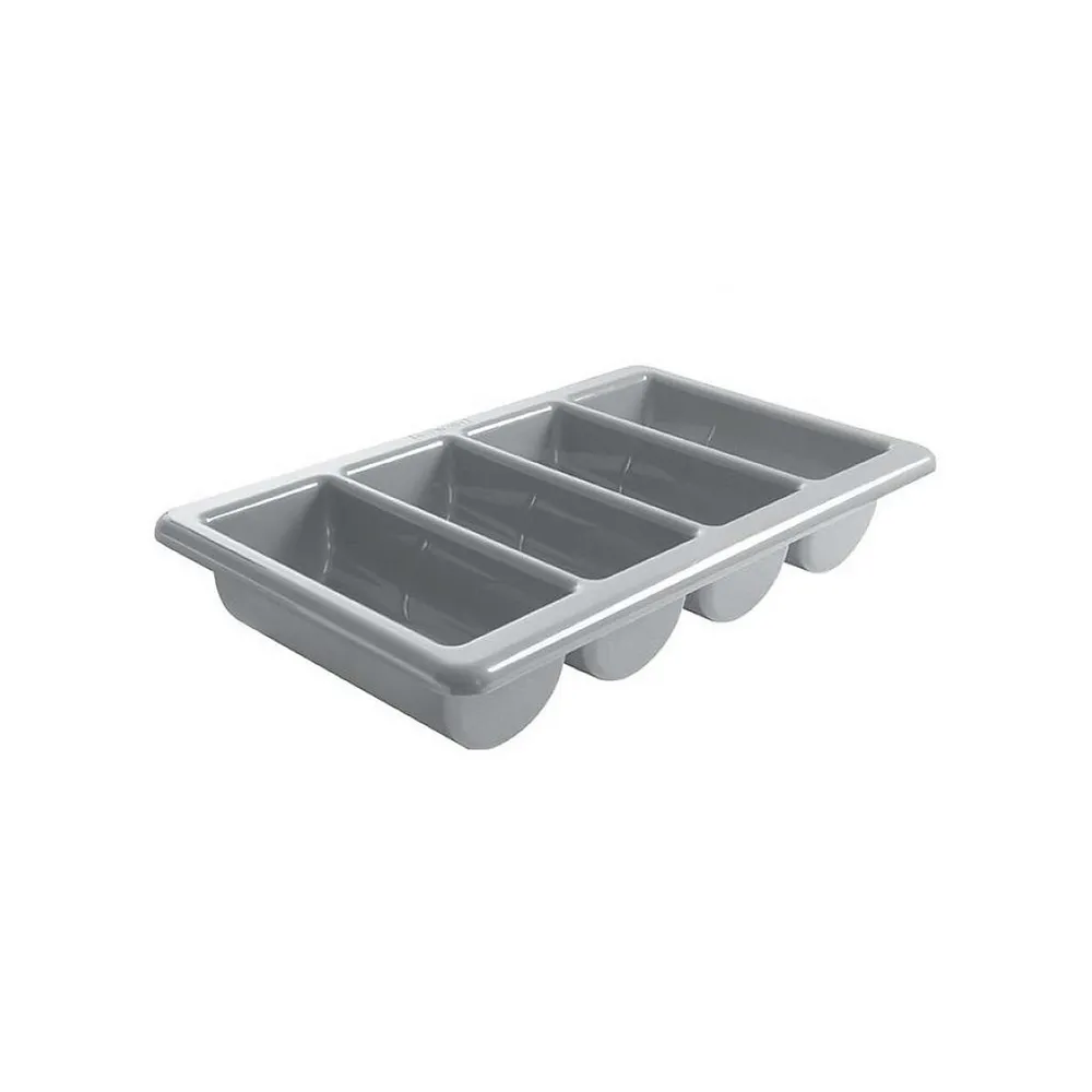 Articole de masa - Tava tacamuri, 4 compartimente, polipropilena gri, GN 1/1