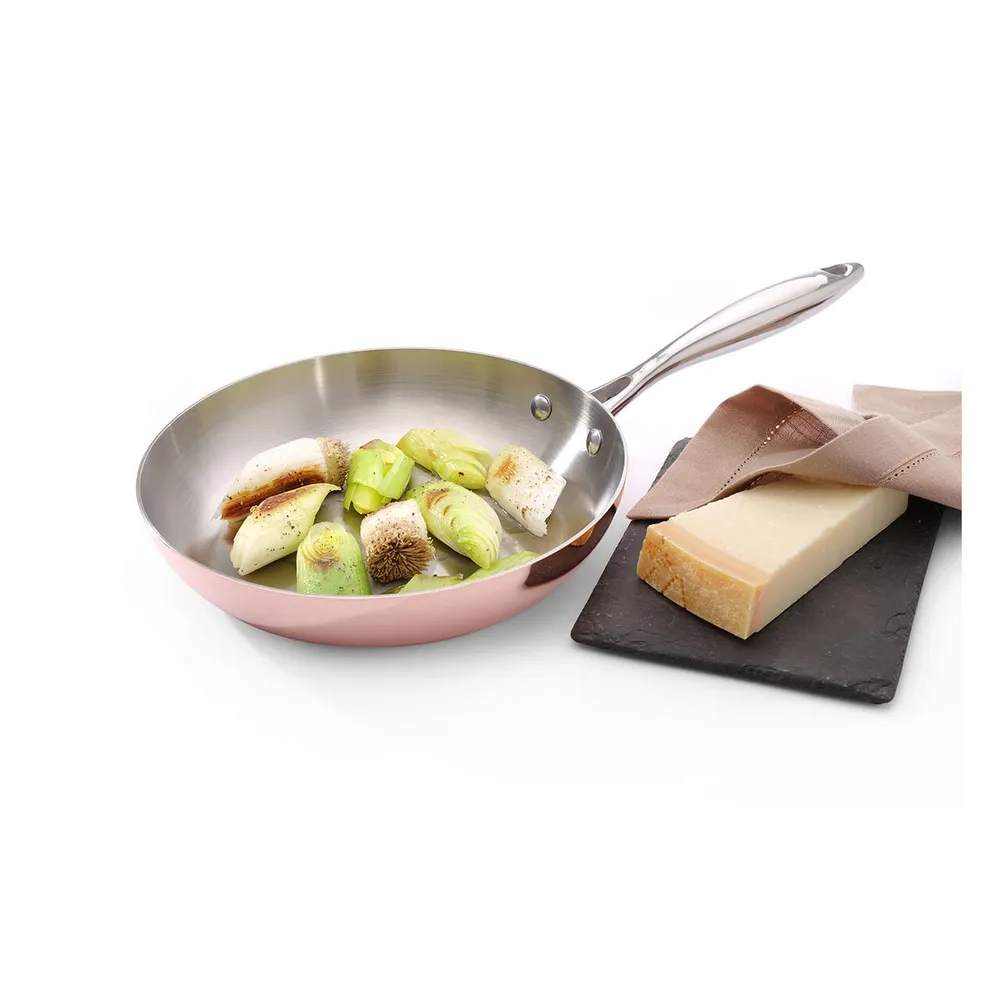 Tigai tip wok - Tigaie profesionala 3-ply, Aluminiu-Inox-Cupru, ø240 mm