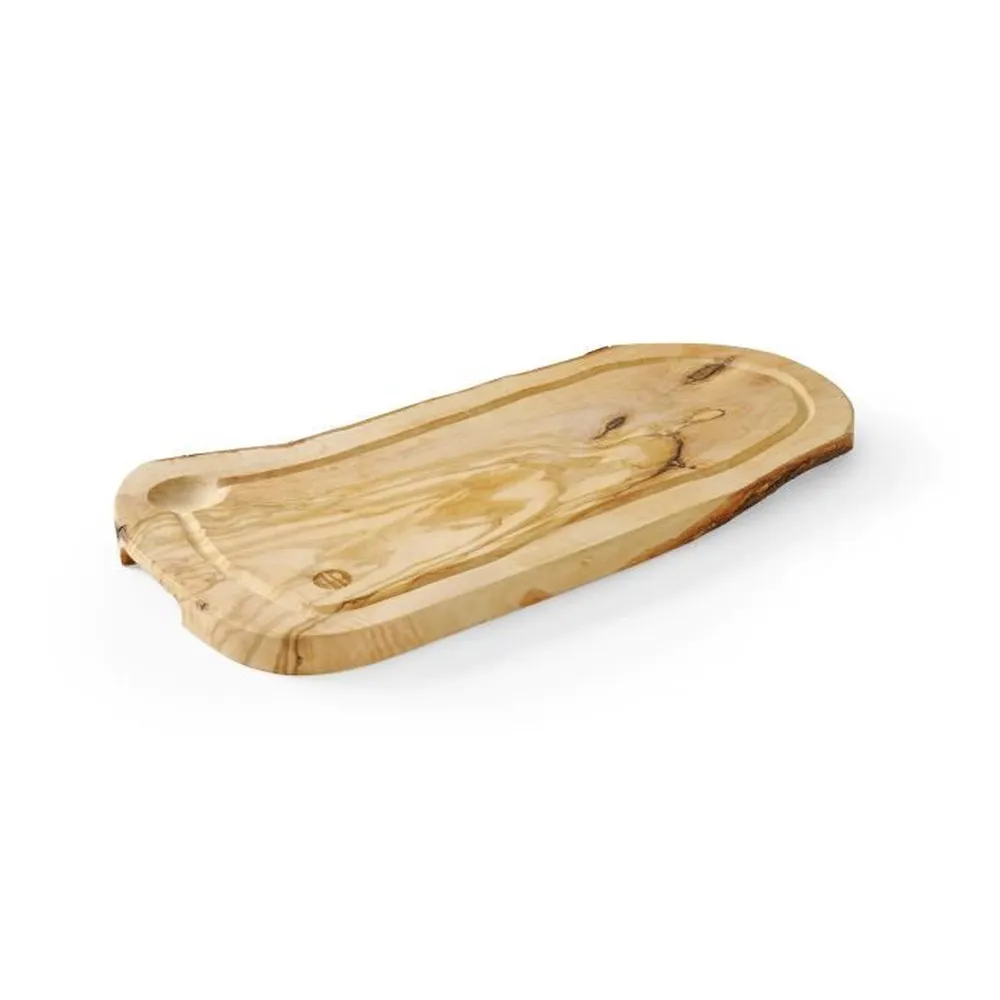 Tocatoare bucatarie - Tocator lemn maslin 30 cm, cu manere si canelura