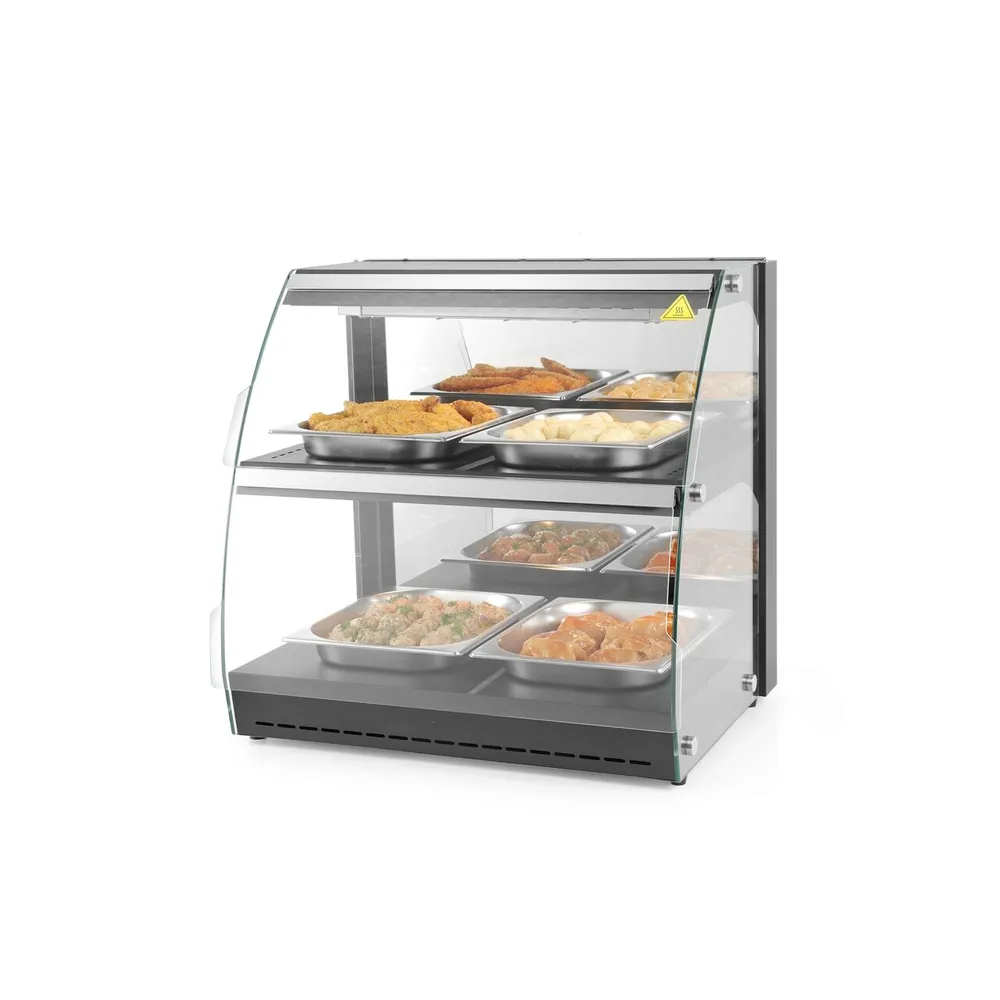 Vitrine calde patiserie - Vitrina calda cuart, 2 nivele, 560W, 4 GN 1/2, inox