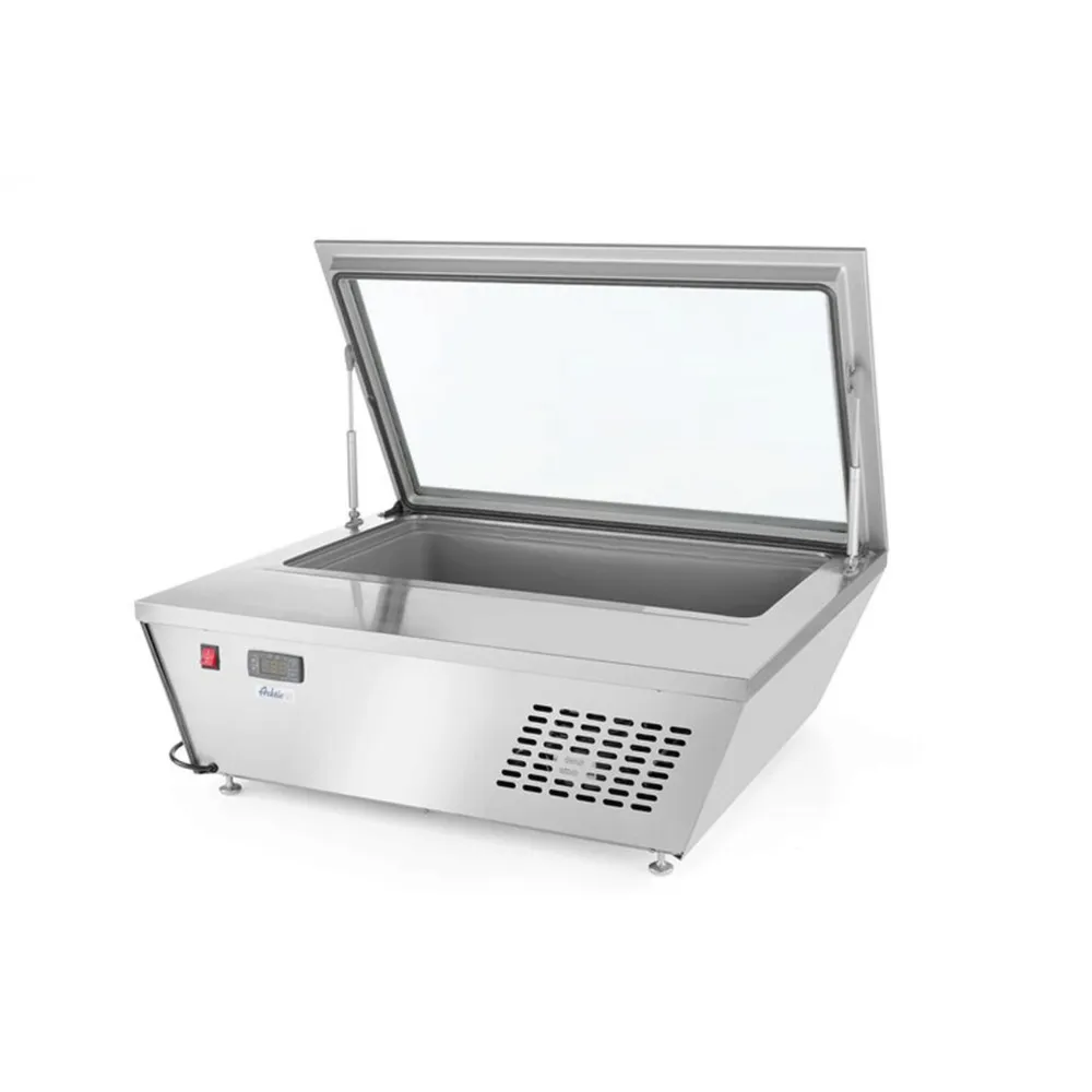 Vitrine frigorifice de banc - Vitrina congelare 77L, inox, -18/-25°C, 8 containere