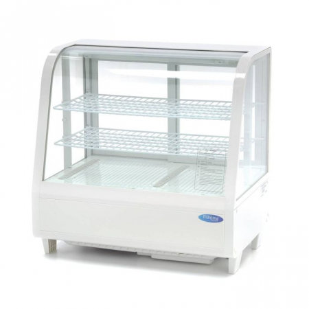 Vitrine frigorifice verticale - Vitrina frigorifica 100 litri alba 68cm cu usa glisanta spate