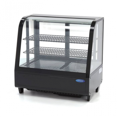 Vitrine frigorifice verticale - Vitrina frigorifica 100 litri neagra 68cm cu usa glisanta spate