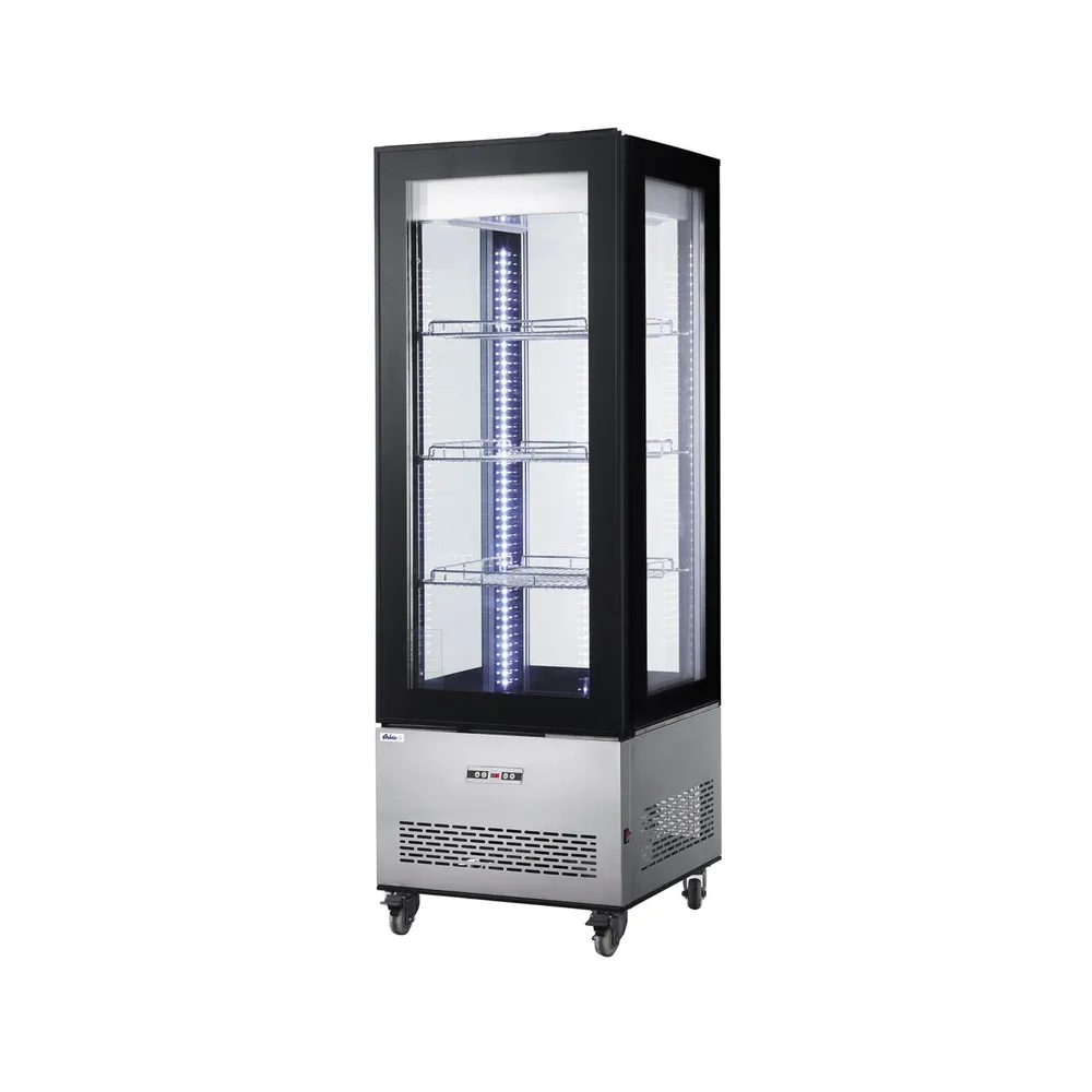 Vitrine Frigorifice - Vitrina frigorifica 550L, inox, 3 rafturi LED, auto-defrost