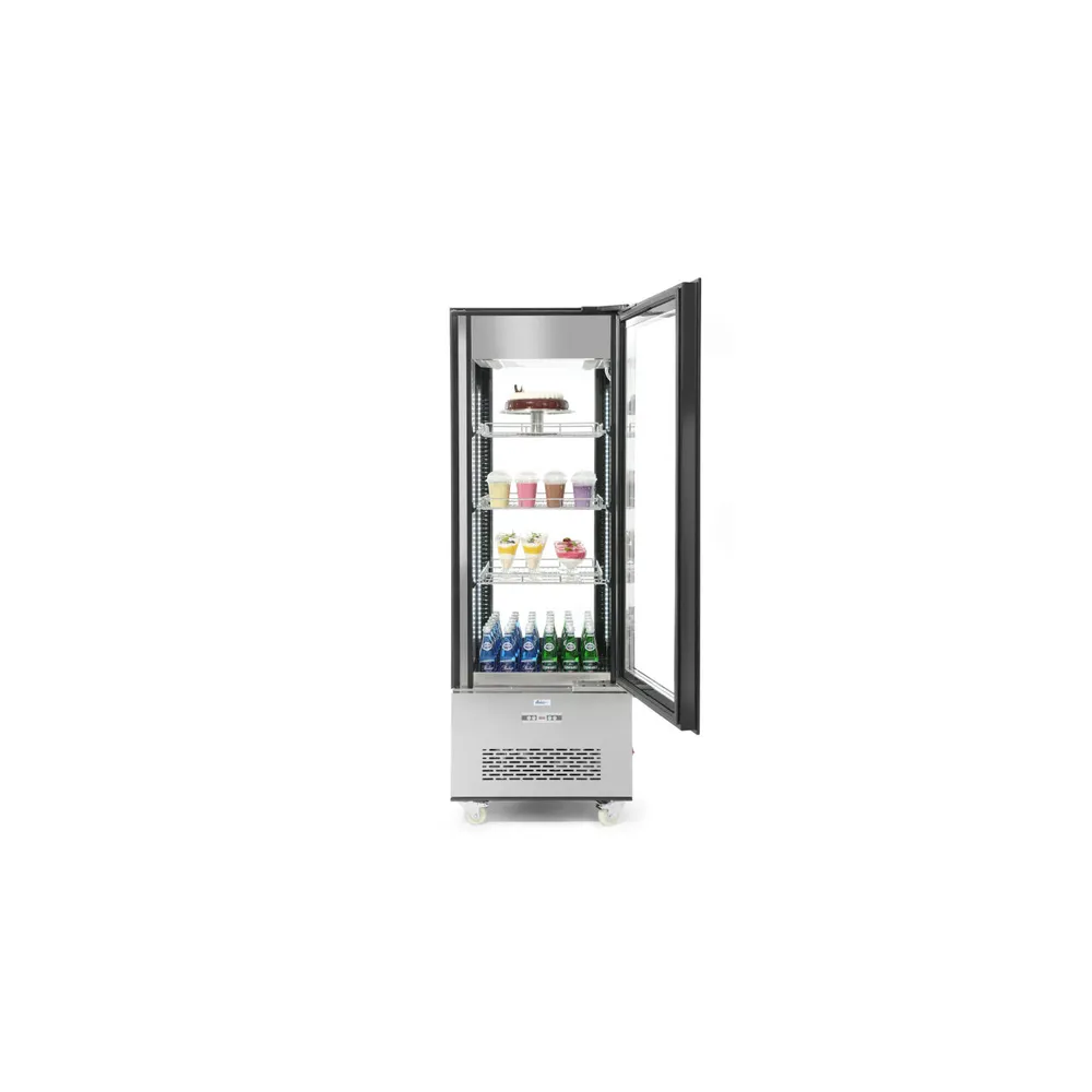 Vitrina frigorifica 550L, inox, 3 rafturi LED, auto-defrost [1]