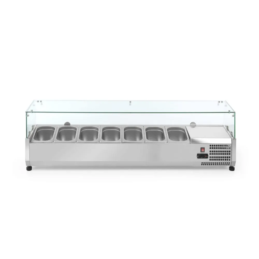 Vitrine Frigorifice - Vitrina frigorifica 7 x GN 1/4, inox, 2/8°C, 150 cm