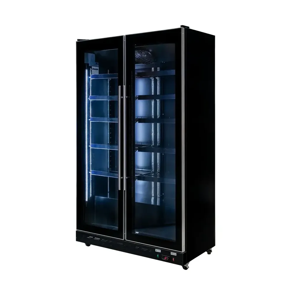 Frigidere bar - Vitrina frigorifica bauturi 830 litri, DIEGO R112 Prestige, neagra