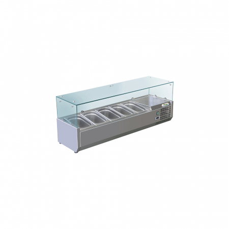Vitrine reci salate - Vitrină frigorifică ingrediente pizza, 5 x 1/4GN, +2+8°C