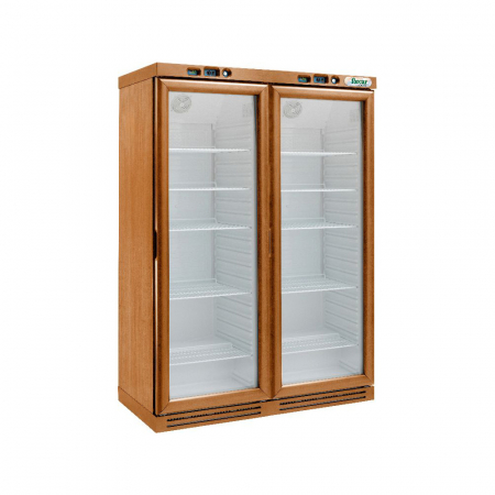 Frigidere vinuri - Vitrina frigorifica vin, finisaj nuc deschis, 310 + 310 litri, +2+8 °C