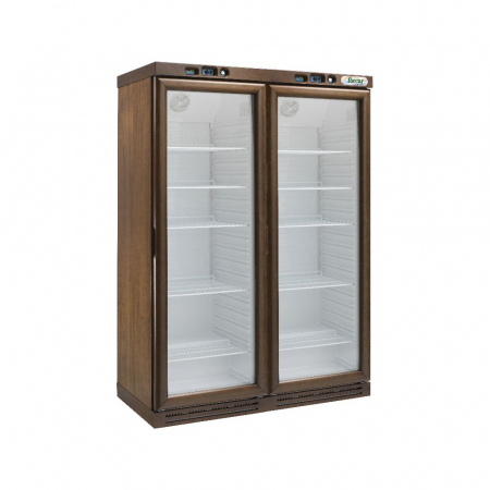 Frigidere vinuri - Vitrina frigorifica vin, finisaj nuc inchis, 310 + 310 litri, +2+8 °C / -18 -22°C