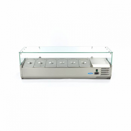 Vitrina ingrediente GN 1/3 inox 140cm pentru 6 recipiente gastro [1]