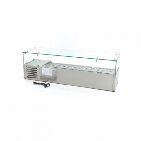 Vitrina ingrediente GN 1/3 inox 140cm pentru 6 recipiente gastro [3]
