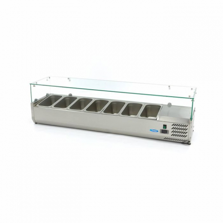 Vitrina ingrediente GN 1/3 inox 160cm pentru 7 recipiente gastro [5]