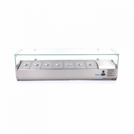 Vitrina ingrediente GN 1/3 inox 160cm pentru 7 recipiente gastro [1]