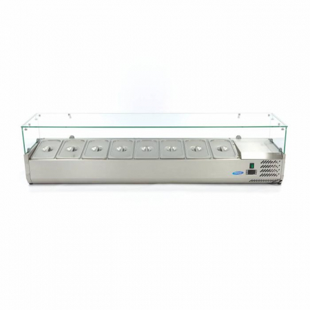 Vitrina ingrediente GN 1/3 inox 180cm pentru 8 recipiente gastro [2]