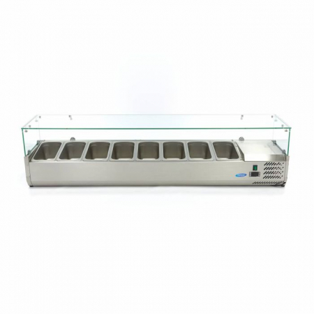 Vitrina ingrediente GN 1/3 inox 180cm pentru 8 recipiente gastro [1]