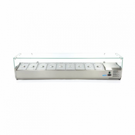 Vitrina ingrediente GN 1/3 inox 200cm pentru 9 recipiente gastro [1]