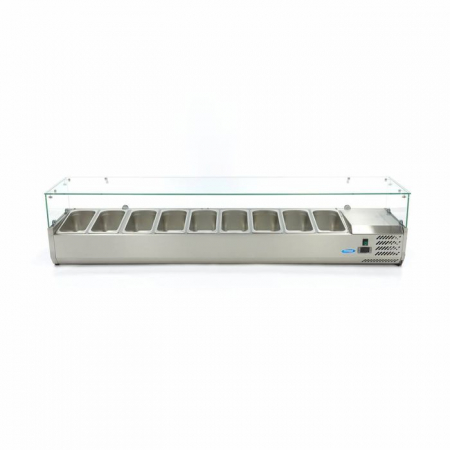 Vitrina ingrediente GN 1/3 inox 200cm pentru 9 recipiente gastro [5]
